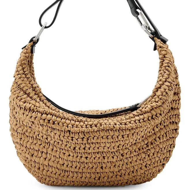 Allsaints Luna Micro Raffia Shoulder Bag
