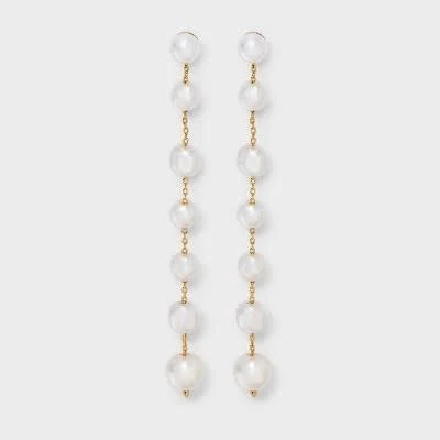 A New Day Pearl Linear Dangle Earrings