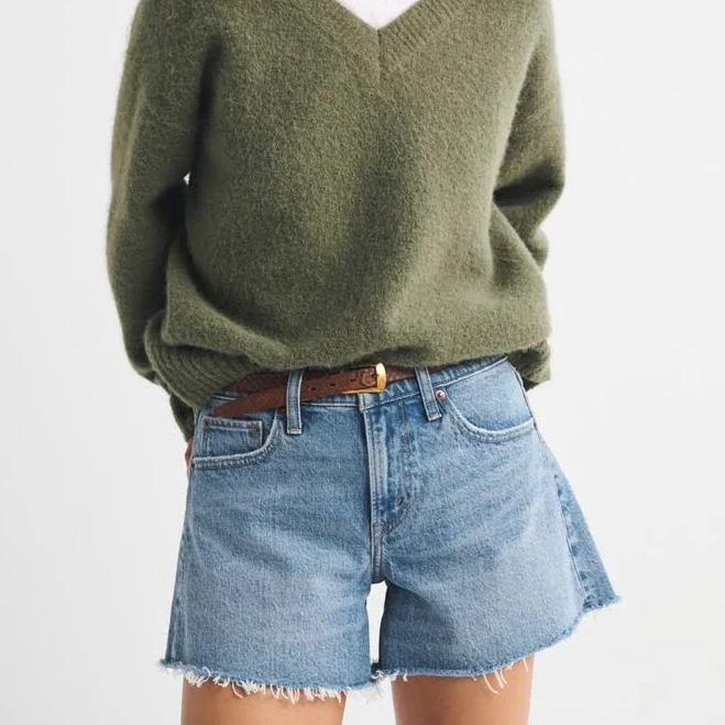 Abercrombie & Fitch Women's Mid Rise A-Line Shorts