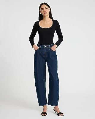 Express Women's Bodycon Stretch Cotton Long Sleeve Bodysuit