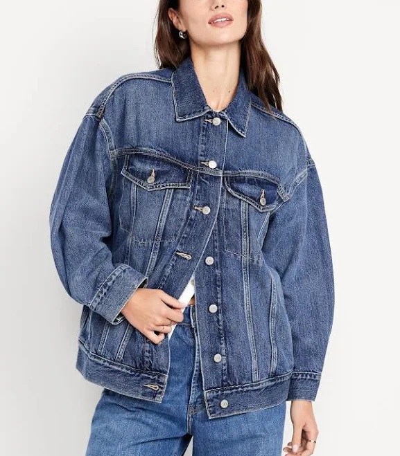 Old Navy Women's Oversized Jean Trucker Jacket