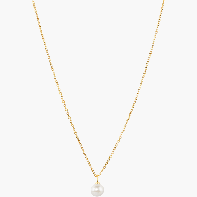 Mejuri 18K Gold Vermeil Mini Pearl Pendant Necklace