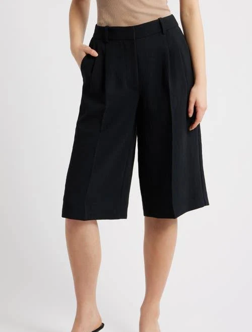 Open Edit The Curator Crepe Culottes in Black at Nordstrom, Size 0