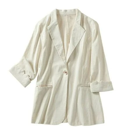 Women's Lightweight Linen Blazer Jacket