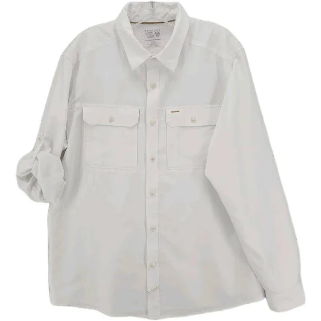Mountain Hardwear White Shirt Roll Tab Sleeve Vented Lightweight