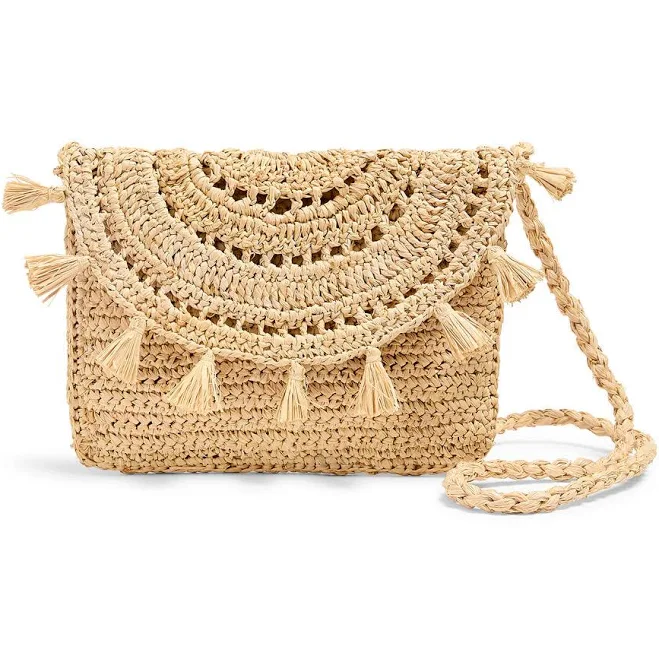 Faherty Women's Raffia Tassel Clutch