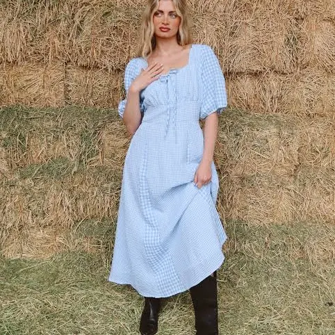 Bluebell Gingham Maxi