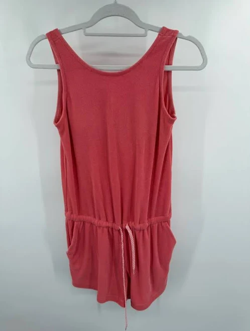 Uniqlo Terry Sleeveless Coral Drawstring Romper Built In Bra Size Small