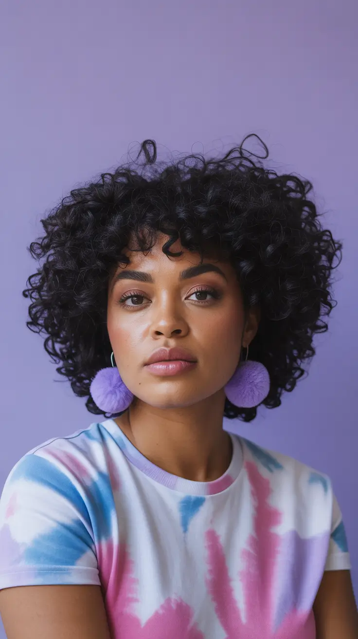 stylish spring hairstyle for black women 2026 Rounded Natural Curly Volume Bob