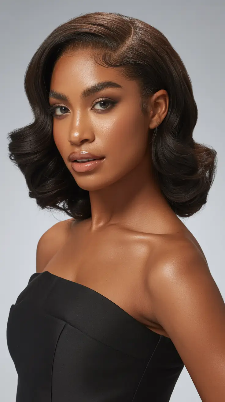 stylish spring hairstyle for black women 2026 Vintage Sculpted Soft Curl Bob