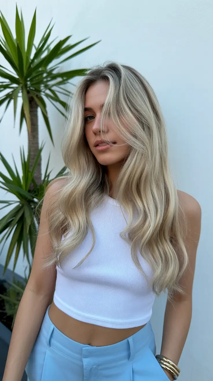summer hair color for blondes 2026 trendy Beachy Dimensional Waves With Soft Sunlit Contrast