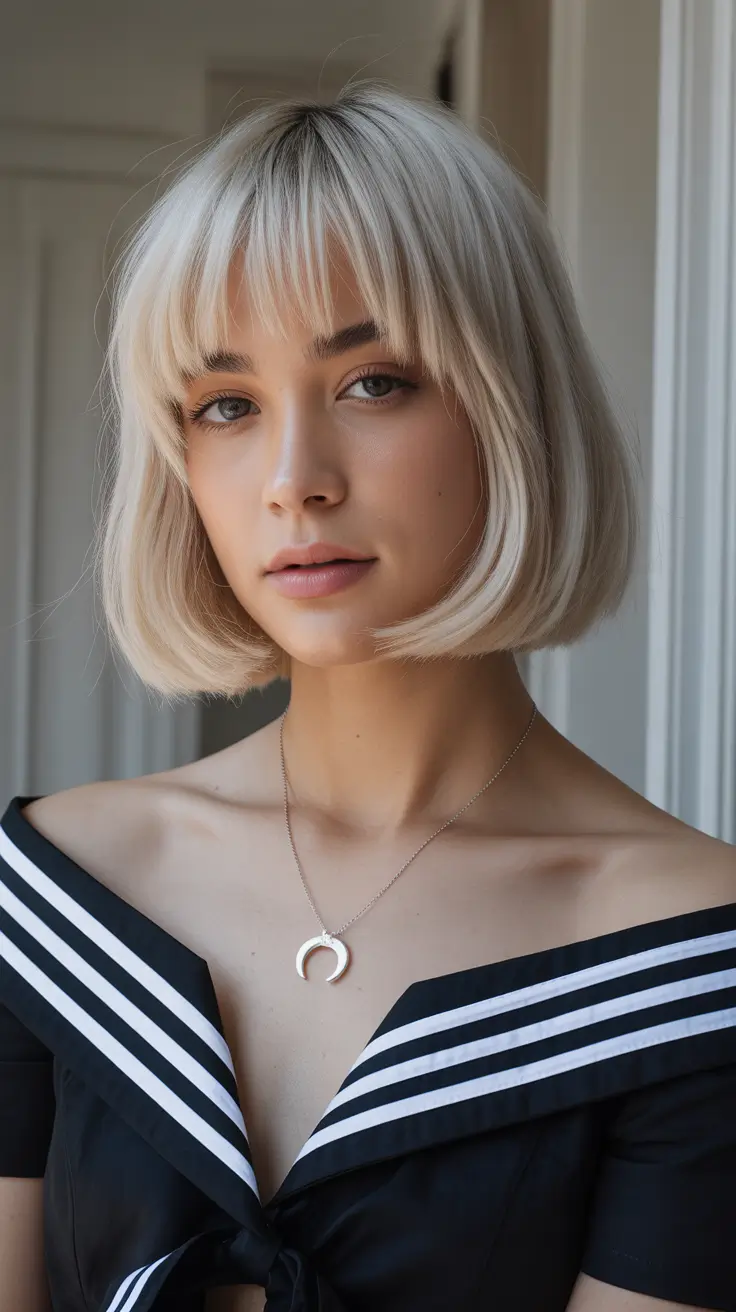 summer hair color for blondes 2026 trendy Playful Short Bob With Micro Fringe Energy