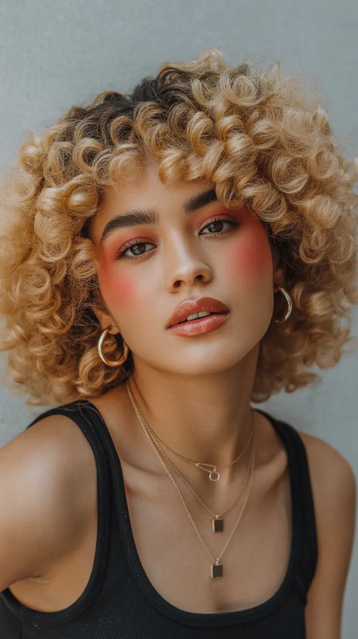 summer hair color ideas 2026 trendy Playful Golden Corkscrew Volume