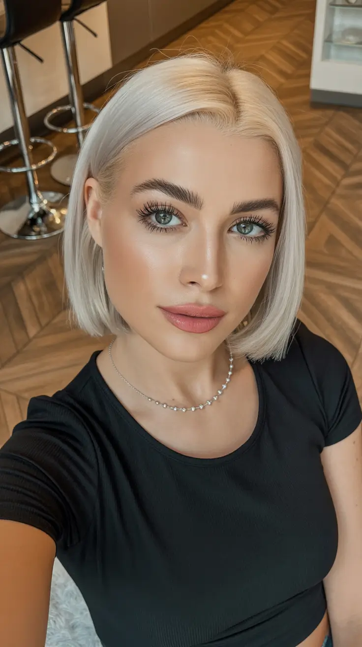 summer hair color ideas 2026 trendy Ultra Cool Platinum Precision Bob