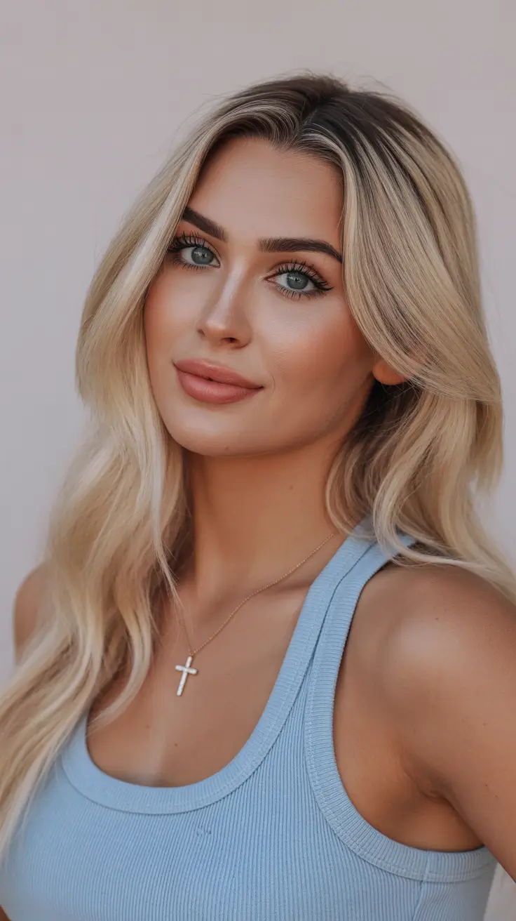 summer hair color ideas 2026 trendy Champagne Length With Soft Summer Movement