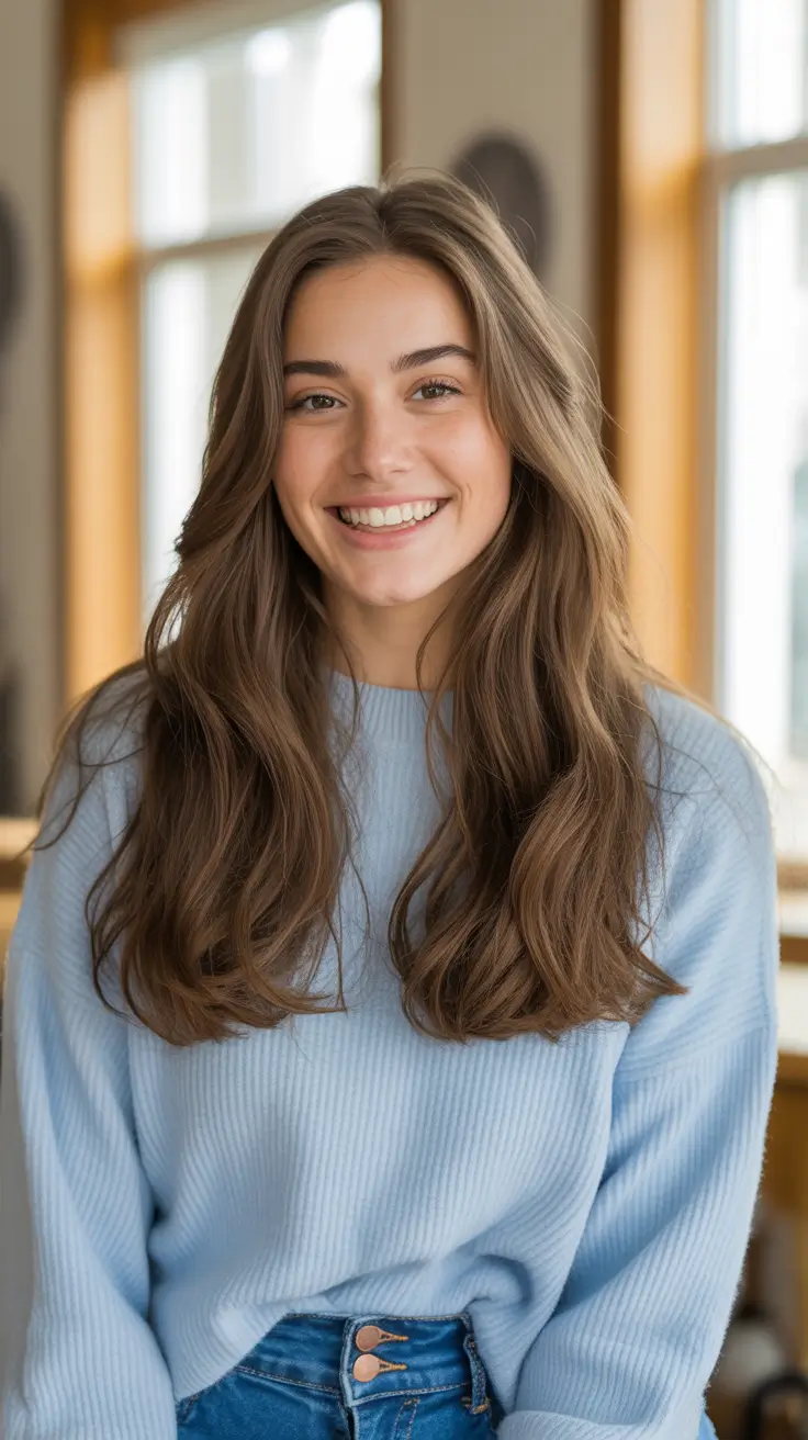 summer hair color ideas for brunettes 2026 trendy Soft Chocolate Waves With Youthful Caramel Dimension