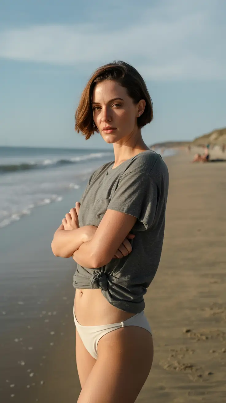 summer hairstyles for swimming Soft Bob That Air-Dries Into Effortless Texture