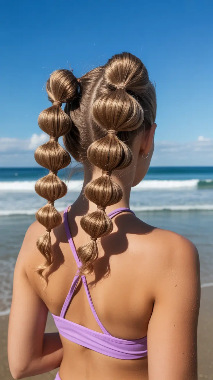 summer hairstyles for swimming Bubble Braids That Turn Swimming Into a Statement