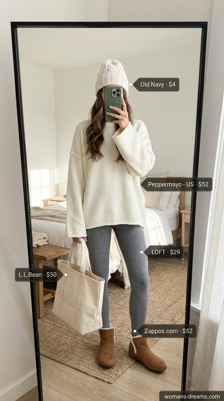 Weekend Retreat Comfort: Legging Sweater Outfits