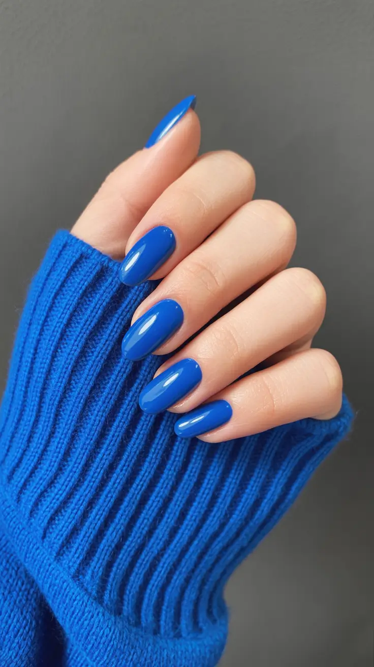 summer nail colors ideas 2026 trendy Electric Blue Gloss Minimal