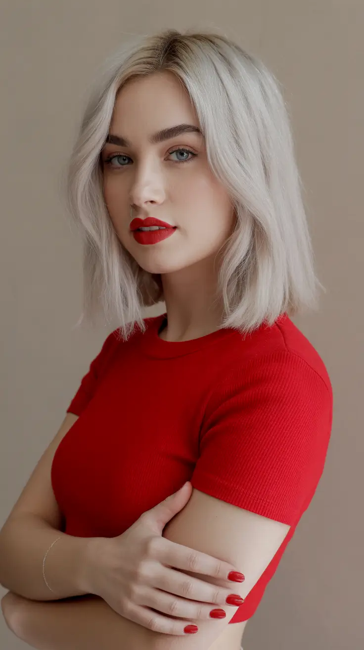 summer haircut ideas short Soft Platinum Blunt Bob With Airy Movement