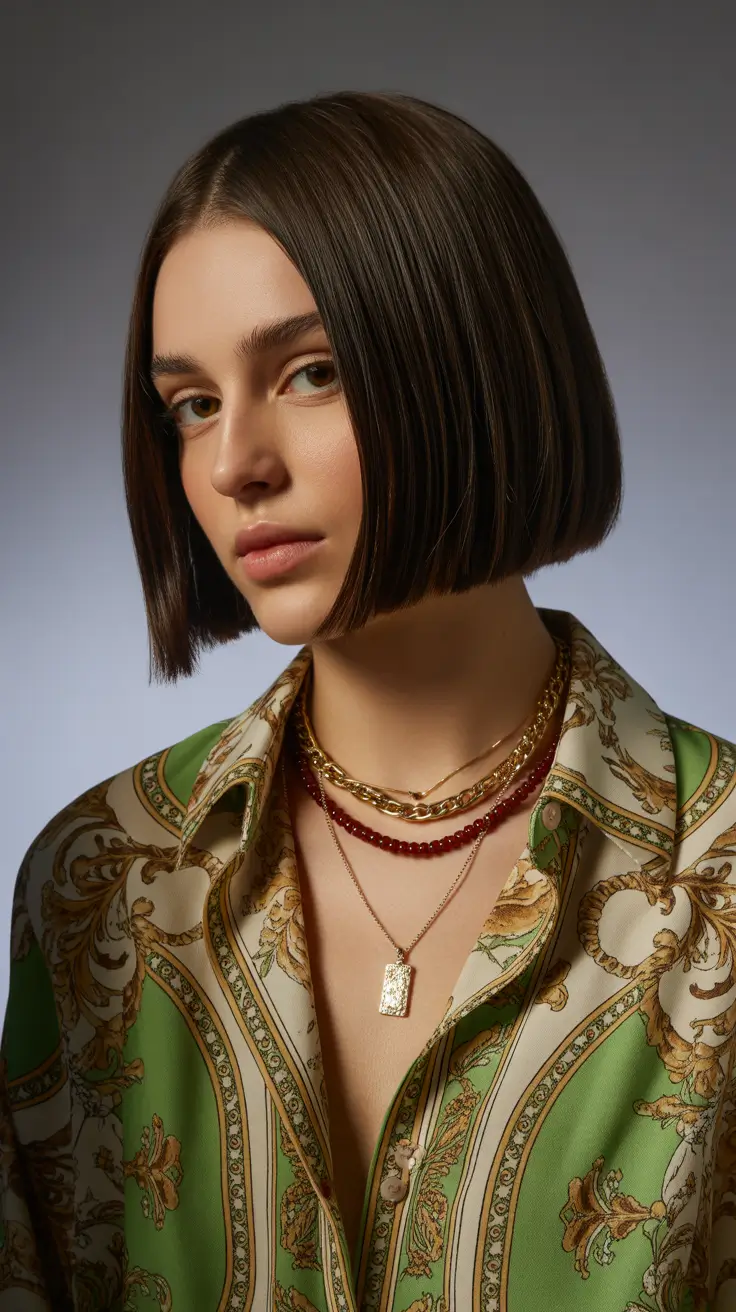 summer haircut ideas short Sharp Blunt Bob With Glossy Finish