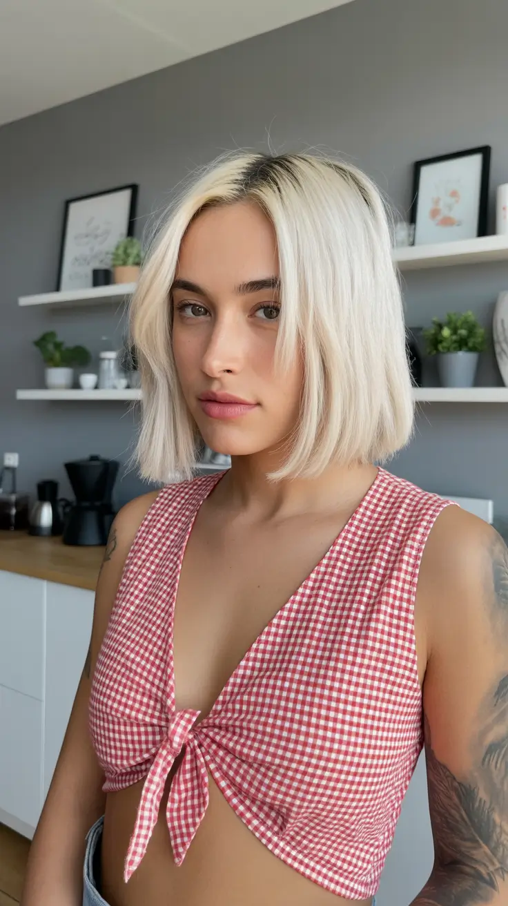 summer haircut ideas short Soft Blonde Blunt Bob With Natural Volume