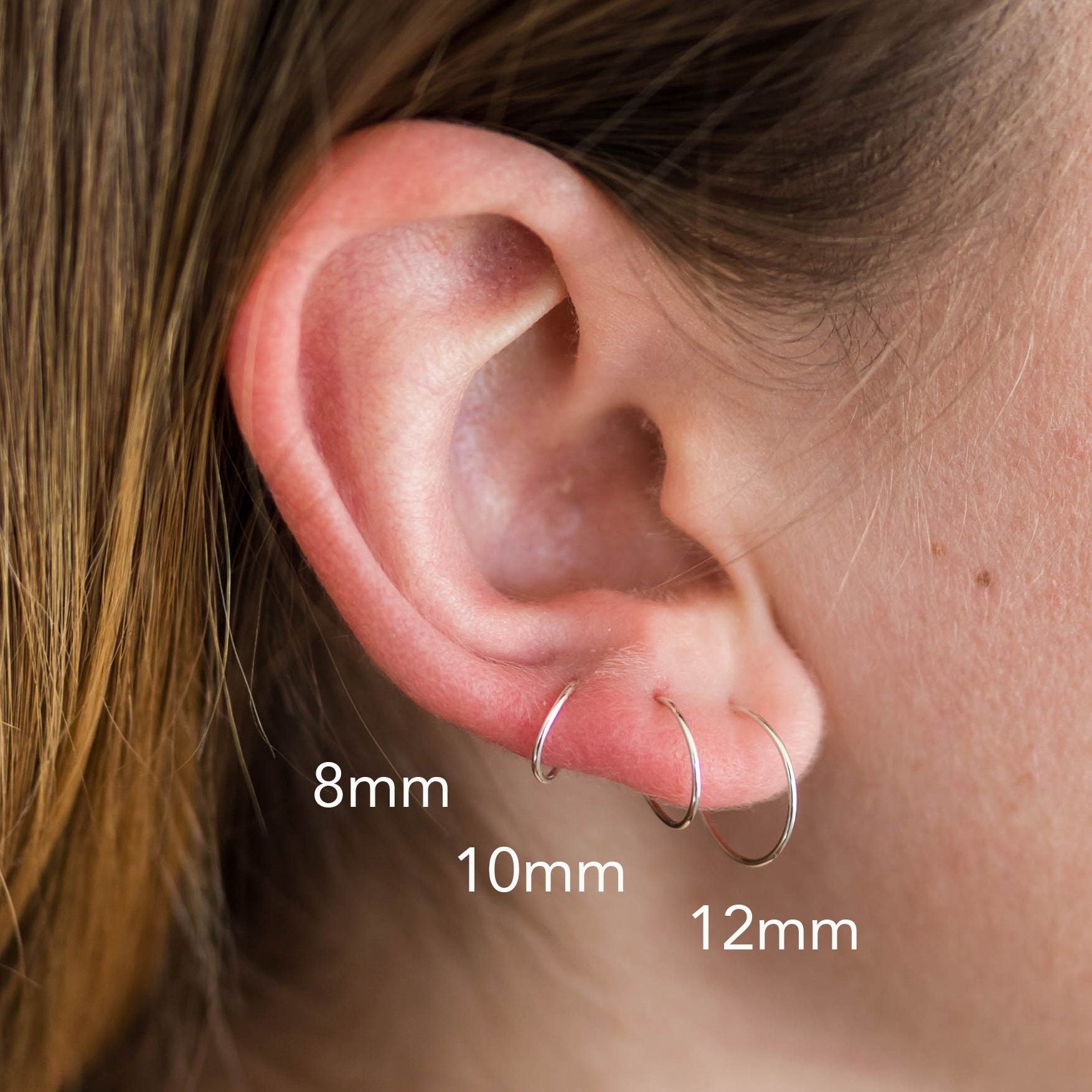 Sterling Silver Thin Hoop Earrings