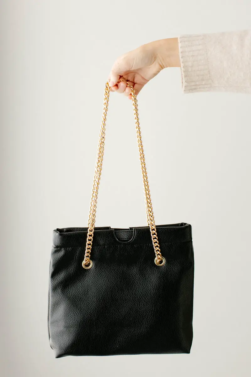 Vegan Leather Chain Strap Purse