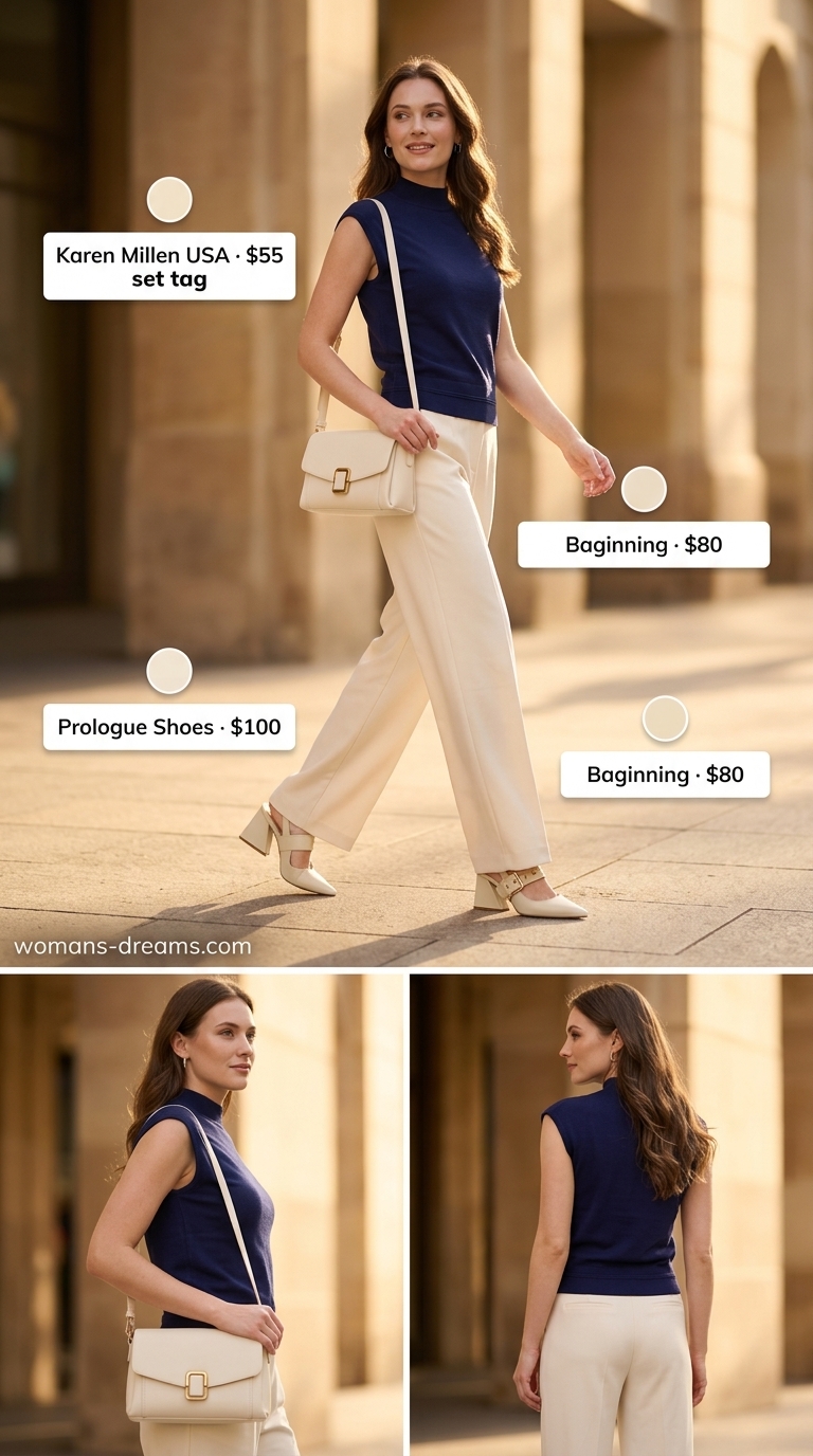 Muted navy knit co-ord set for women 2026, ideal for casual chic brunches and daytime events.