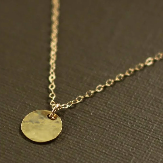 accessory 14K Gold Filled Disc Pendant Necklace Etsy - Seller $25.72