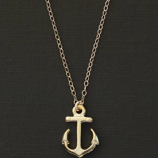 accessory 14K Gold Filled Tiny Gold Anchor Pendant Necklace Etsy - Seller $23.62