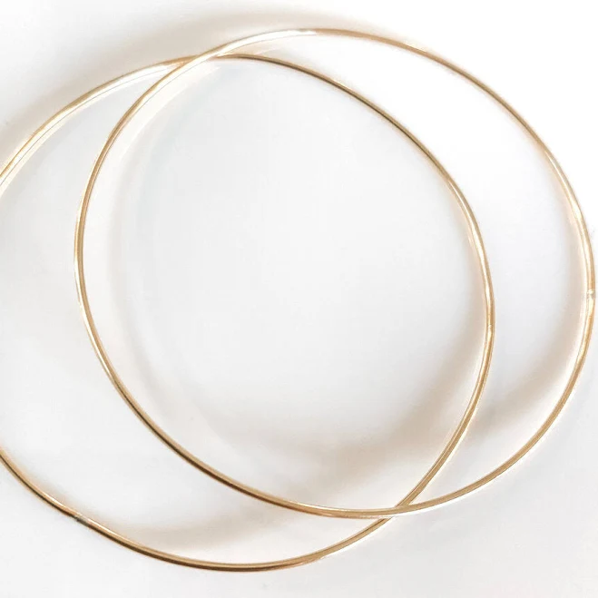accessory 14K Gold Society Nautique Women's Thin Smooth Bangle Bracelet Society Nautique $85