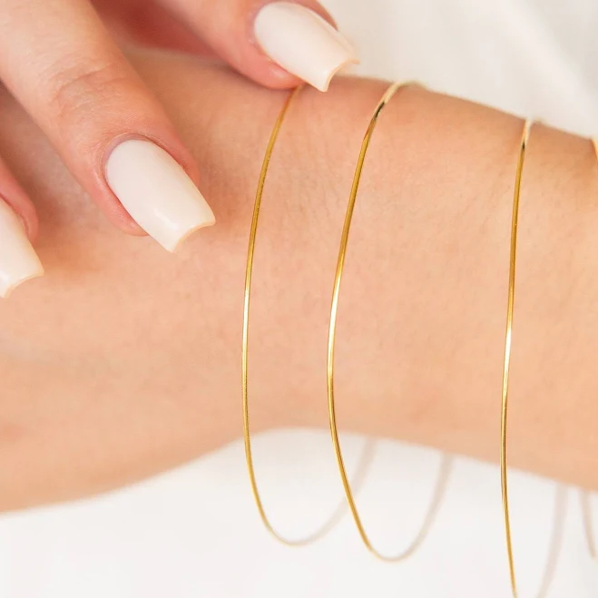 accessory 14K Solid Gold Dainty Bangle Bracelet Etsy - Joolrys $366.75