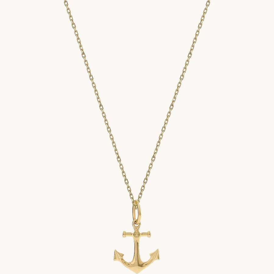 accessory 14K Solid Gold Minimalist Anchor Necklace Norm Jewels $129
