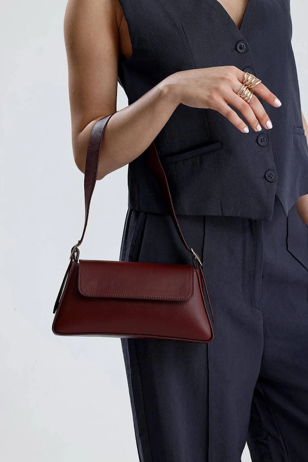 bag 90s Minimalist Vegan Leather Baguette Bag Etsy - Seller $40.5