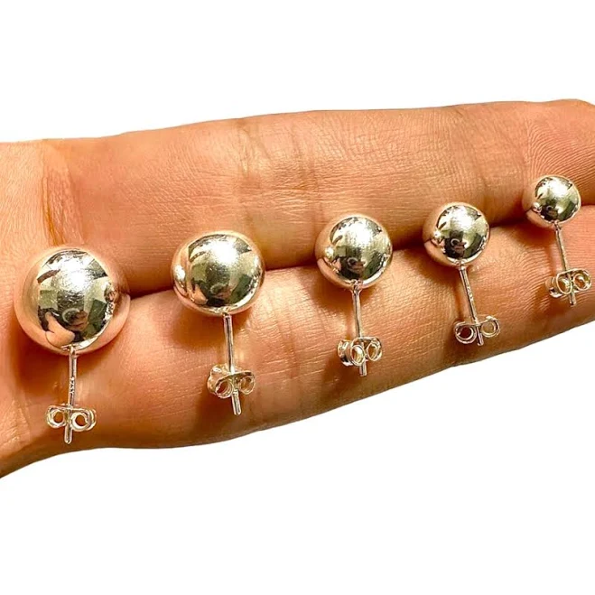 accessory 925 Sterling Silver Minimalist Round Stud Earrings Etsy - LEOPRA $19.98