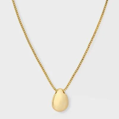 accessory A New Day 14K Gold Plated Puffed Teardrop Pendant Necklace Target $24.99