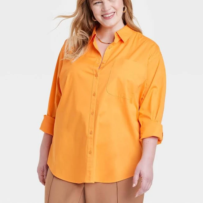 oversized shirt A New Day Women's Oversized Long Sleeve Button-Down Shirt eBay $14.95