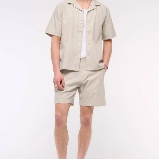shorts Abercrombie & Fitch Men's Linen-Blend Plainfront Shorts Abercrombie & Fitch $22.97