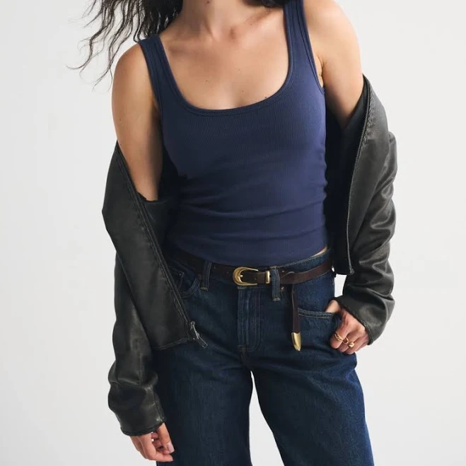 top Abercrombie & Fitch Women's Bra-Free Rib Scoopneck Tank Abercrombie & Fitch $25