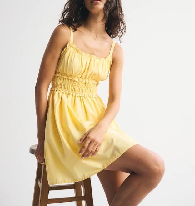 dress Abercrombie & Fitch Women's Bra-Free Smocked Waist Mini Dress Abercrombie & Fitch $80