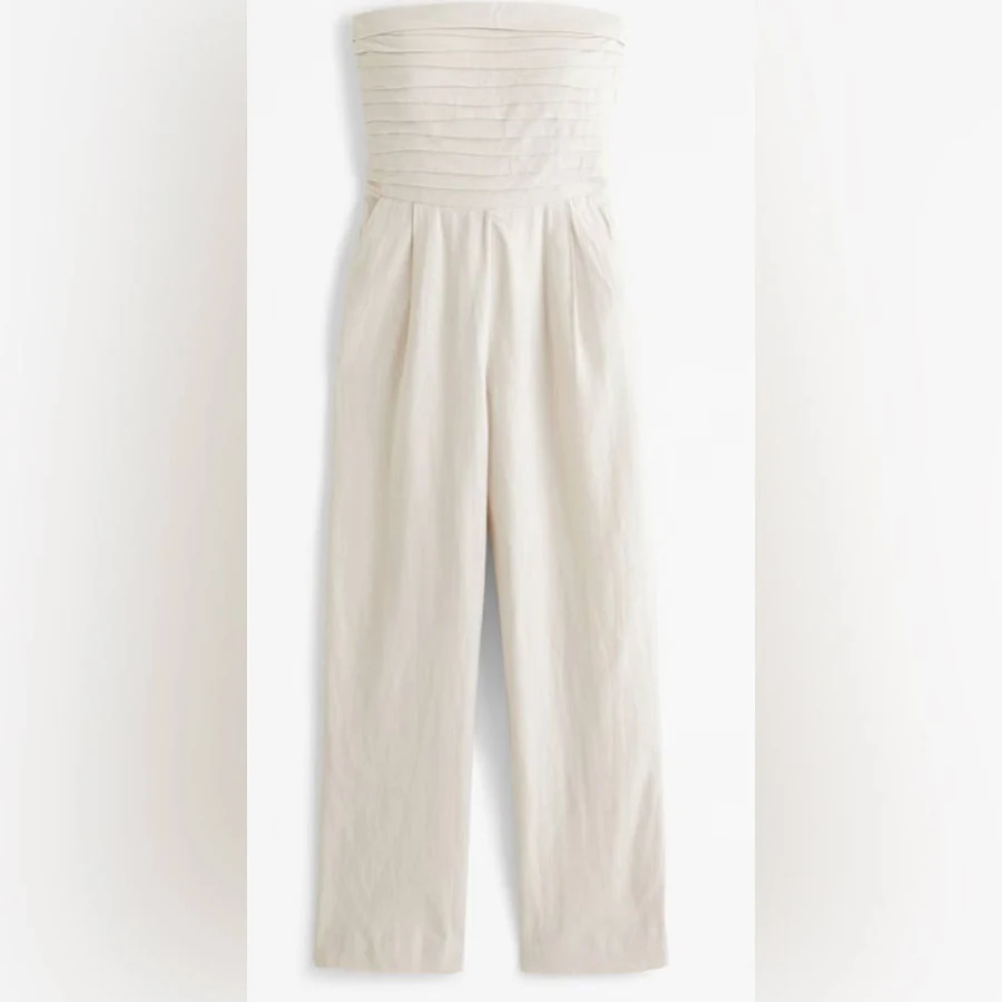 jumpsuit Abercrombie & Fitch Women's Emerson Linen-Blend Strapless Jumpsuit Poshmark $70