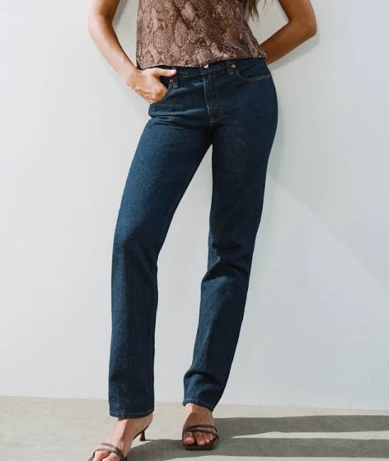 bottoms Abercrombie & Fitch Women's Mid Rise 90s Straight Jean Abercrombie & Fitch $54