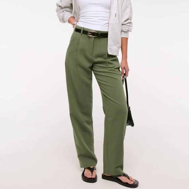 trousers Abercrombie & Fitch Women's Quinn Tailored Straight Pant Abercrombie & Fitch $59.99