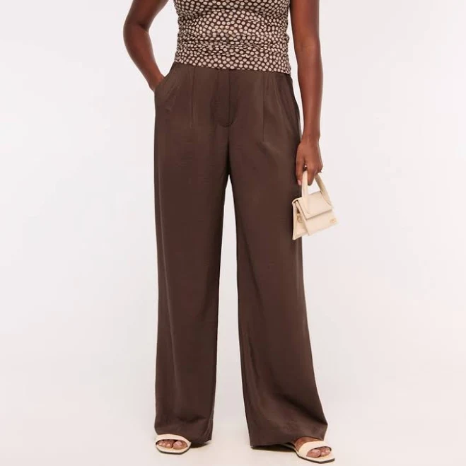 pants Abercrombie & Fitch Women's Sloane Crepe Tailored Wide Leg Pants Abercrombie & Fitch $39.99