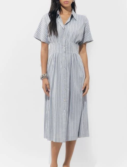 dress Adelyn Rae Audrey Stripe Cotton Blend Shirtdress Nordstrom $96.6