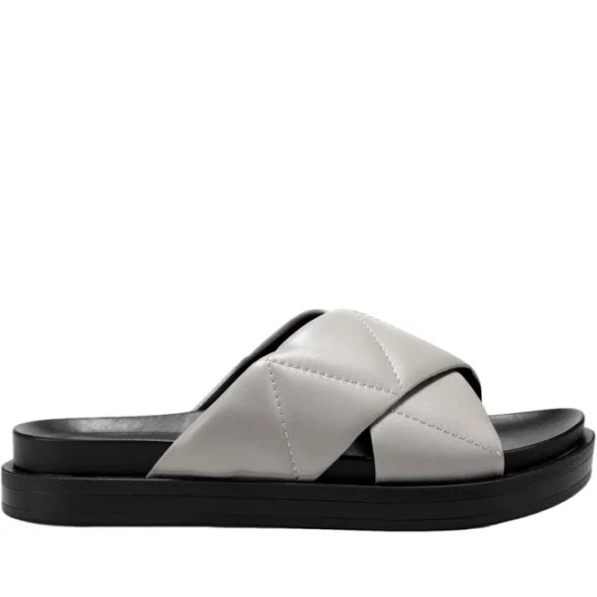 shoes Aerosoles Women's Linney Quilted Leather Slide Sandals ShopSimon $84