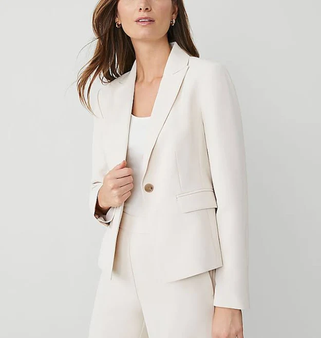 outerwear Ann Taylor Women's Fluid Crepe Shorter Blazer Ann Taylor $198
