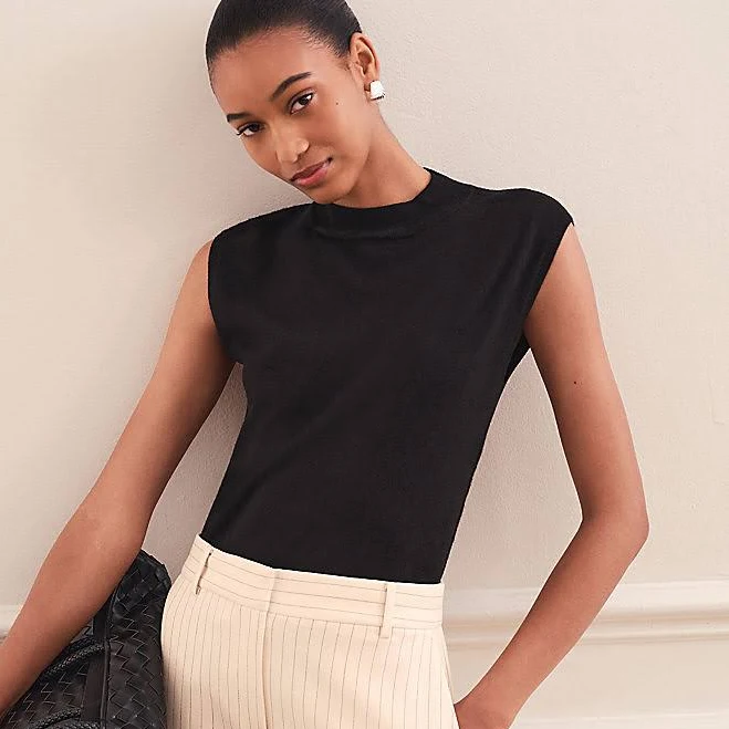 top Ann Taylor Women's Refined Mock Neck Shell Top Ann Taylor $32.25